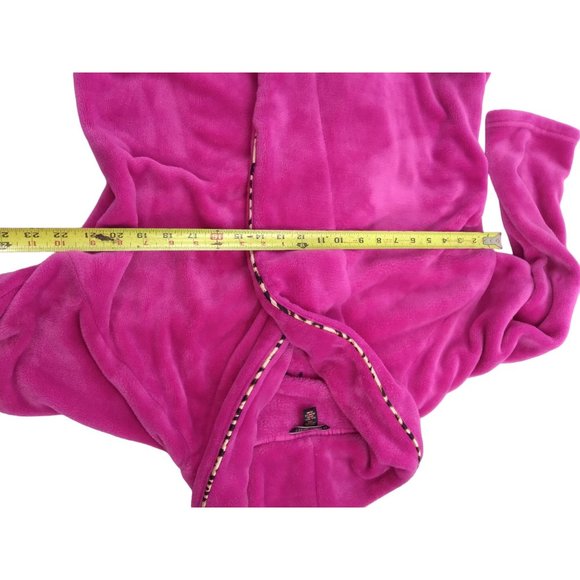 VICTORIA'S SECRET Pink Leopard cozy fleece dressing robe gown size xs/s NO BELT - Picture 10 of 13